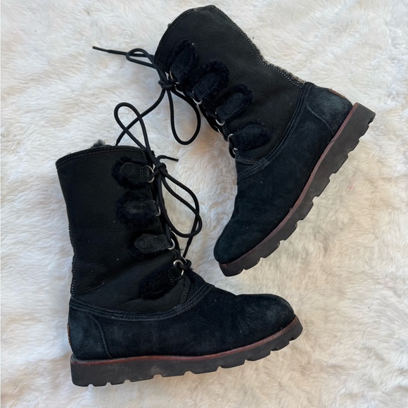 Women's Blak UGG Ronny lace up boots - Picture 1 of 8
